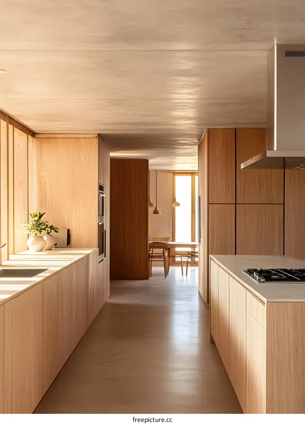 Modern Kitchen Interior Design With Wooden Cabinets