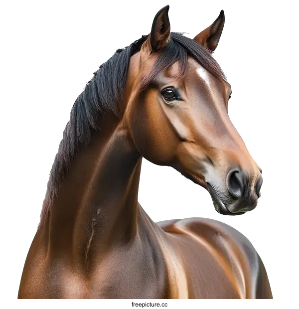[Transparent Background PNG]Closeup of a Majestic Horse Head