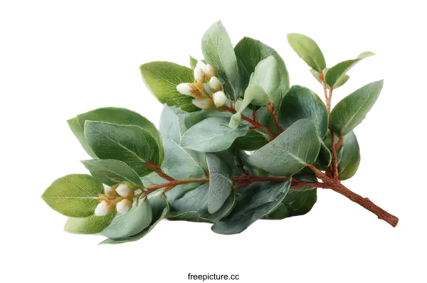 [Transparent Background PNG]Elegant Green Leaves and White Flowers Arrangement