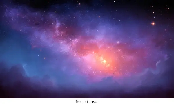 Starry Night Sky Galaxy Nebula Illustration