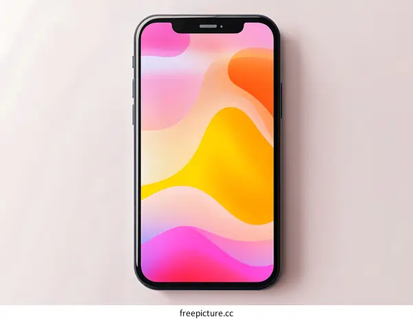 Modern Smartphone with Abstract Background Wallpaper
