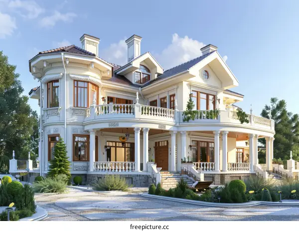Elegant European-style Mansion Exterior
