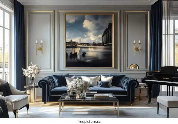 Elegant Parisian Living Room Interior Design