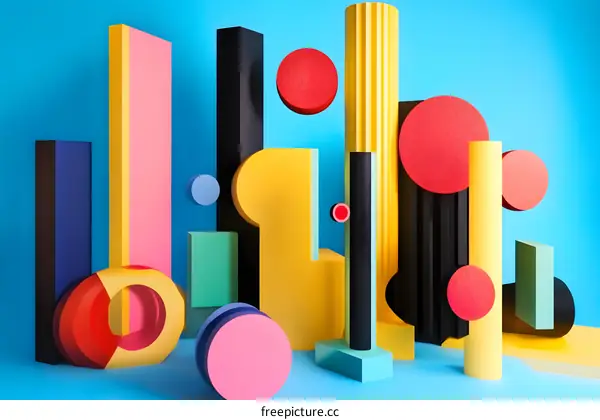 Abstract Colorful Geometric Shapes Background