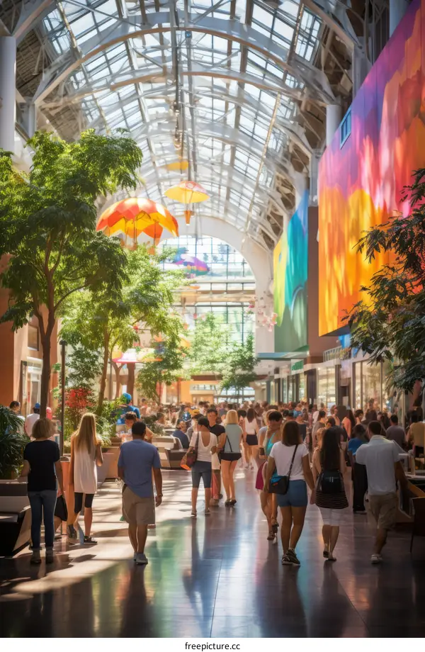 People walking in a shopping mall