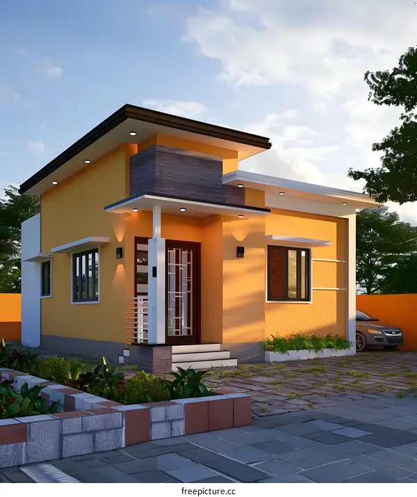 Modern Small House Design with Yellow Exterior