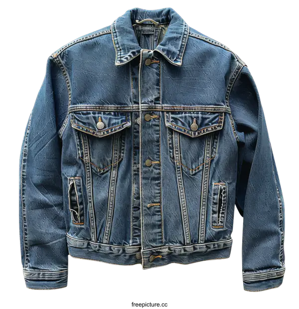 [Transparent Background PNG]Blue Denim Jacket on transparent background
