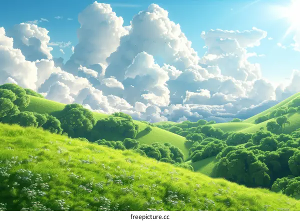 Green rolling hills