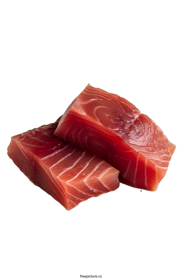 [Transparent Background PNG]Two pieces of raw tuna