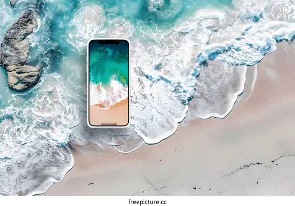 Smartphone Beach Waves Wallpaper