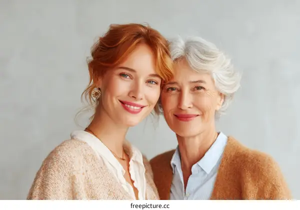 Mother and Daughter Portrait Close Up