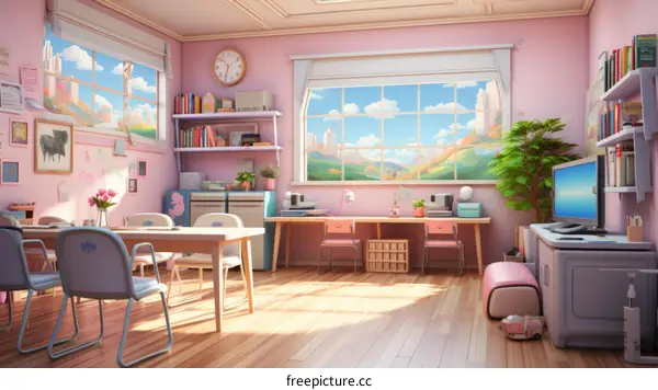 A Cozy Pink Home Office
