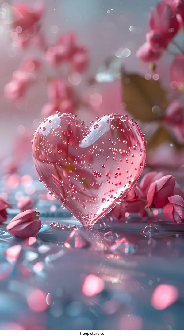 Pink Glass Heart
