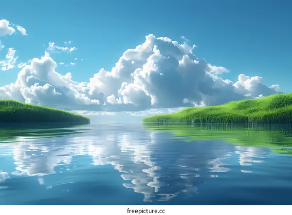 The碧波荡漾的湖面