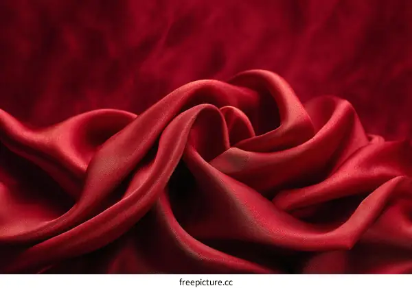 Red Satin Fabric Texture Closeup