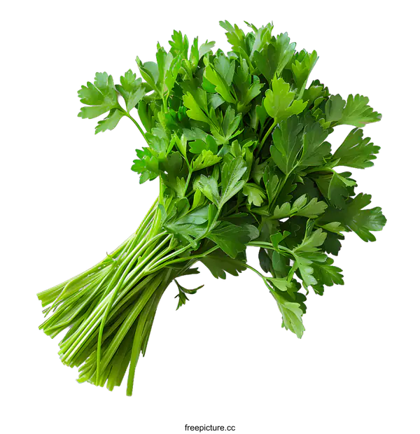 [Transparent Background PNG]Fresh Parsley on White Background
