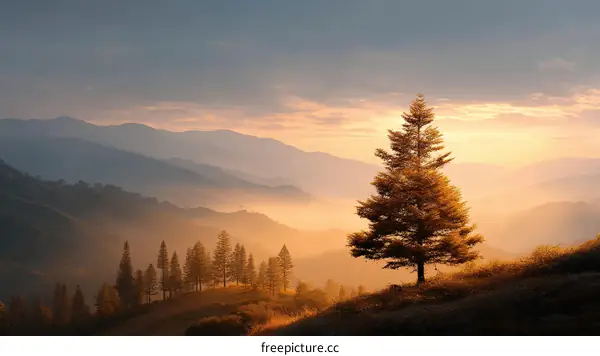 Sunrise over the Misty Mountains