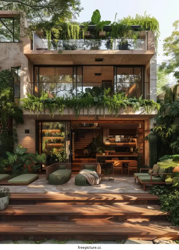 Sustainable Modern Home with Greenery