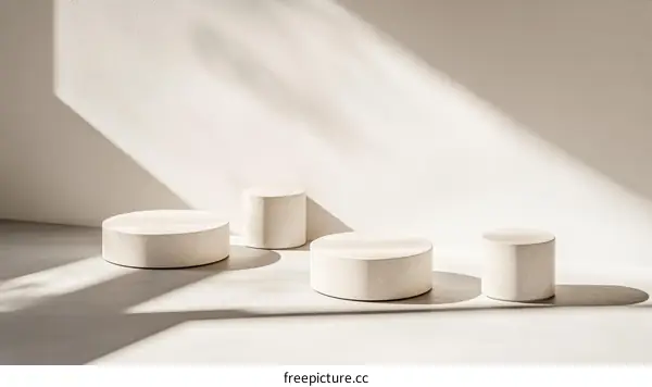 Minimalist Display Podiums with Natural Lighting