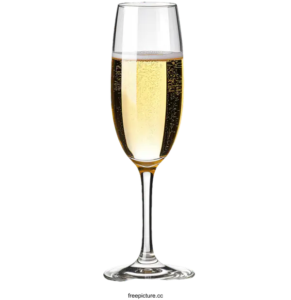 [Transparent Background PNG]Champagne glass filled with bubbly wine