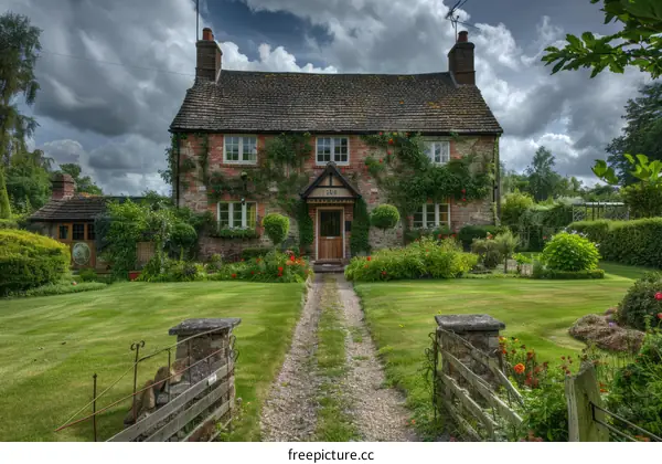 English countryside cottage with beautiful garden