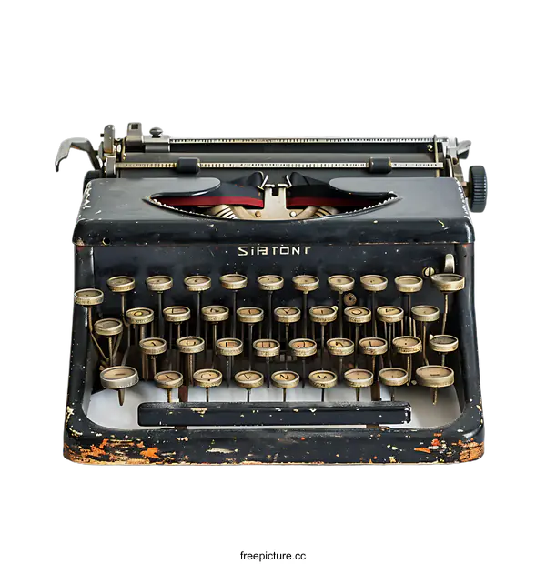 [Transparent Background PNG]Vintage Typewriter Machine Isolated On transparent background
