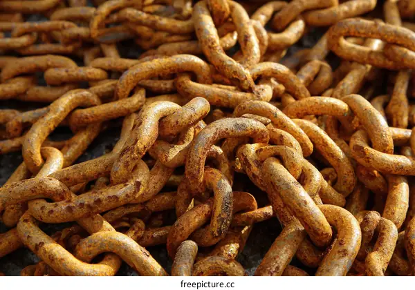 Rusty Metal Chains Close-up