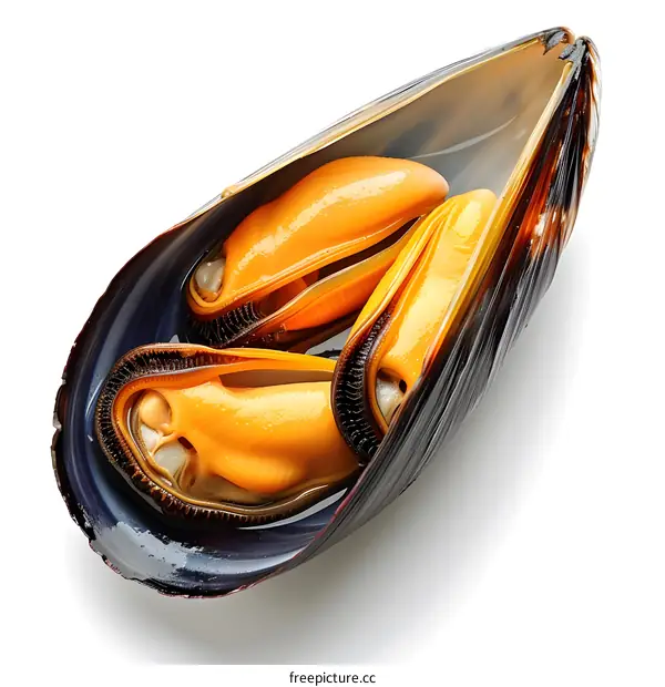 Black Mussel Isolated On White Background