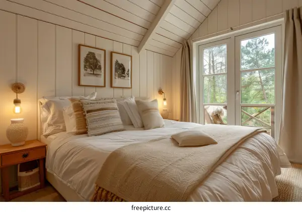 Cozy Minimalist Bedroom With Neutral Colors and Natural Light