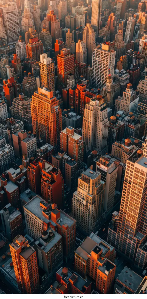 Aerial View of a Cityscapes City Skyline