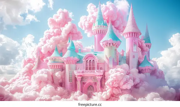Pink Fantasy Castle in the Sky
