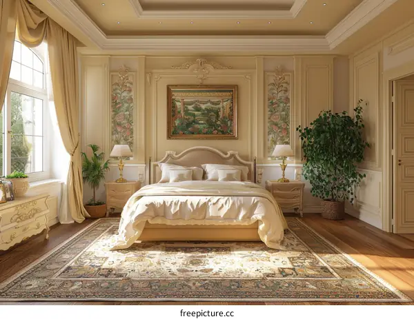 Elegant Beige Bedroom Interior Design