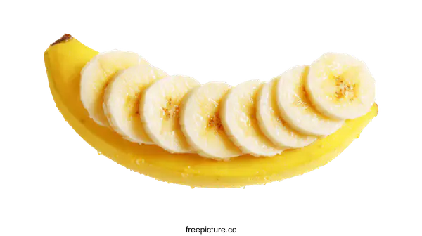 [Transparent Background PNG]Sliced Banana on White Background