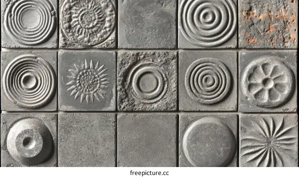 Decorative Gray Concrete Tiles Pattern