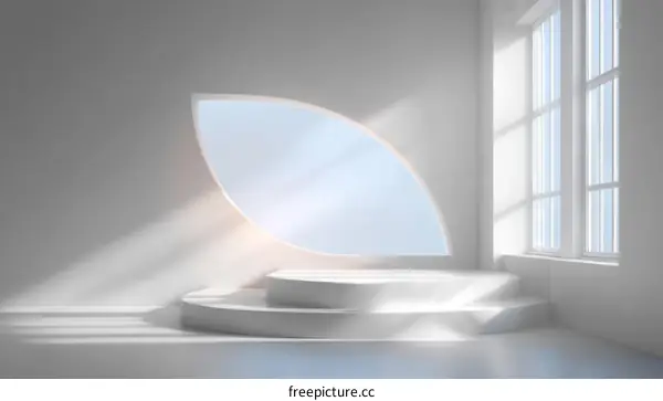 Modern Minimalist Display Stand with Arch Window