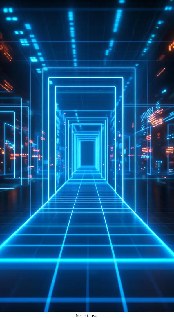 Neon Futuristic Cyber Corridor