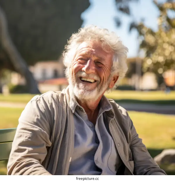 Portrait of a smiling old man with a beard