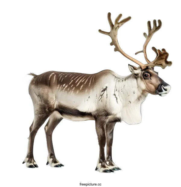 [Transparent Background PNG]Reindeer Standing on White Background