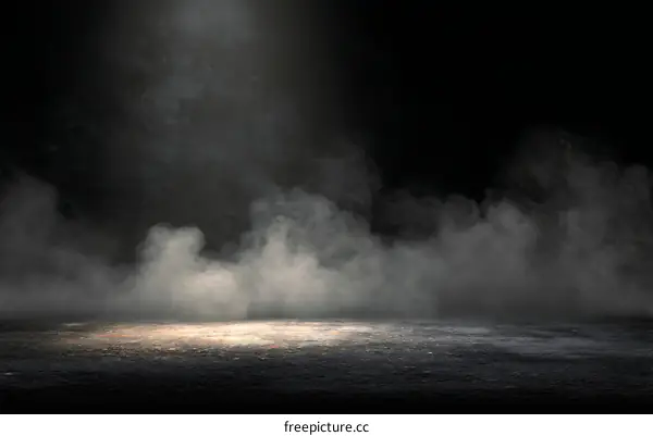 Empty Stage with Spotlight and Smoke