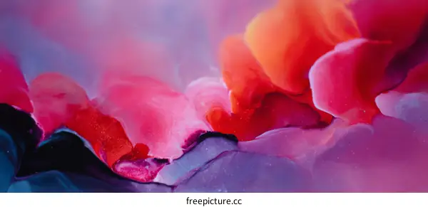 Abstract Colorful Liquid Painting