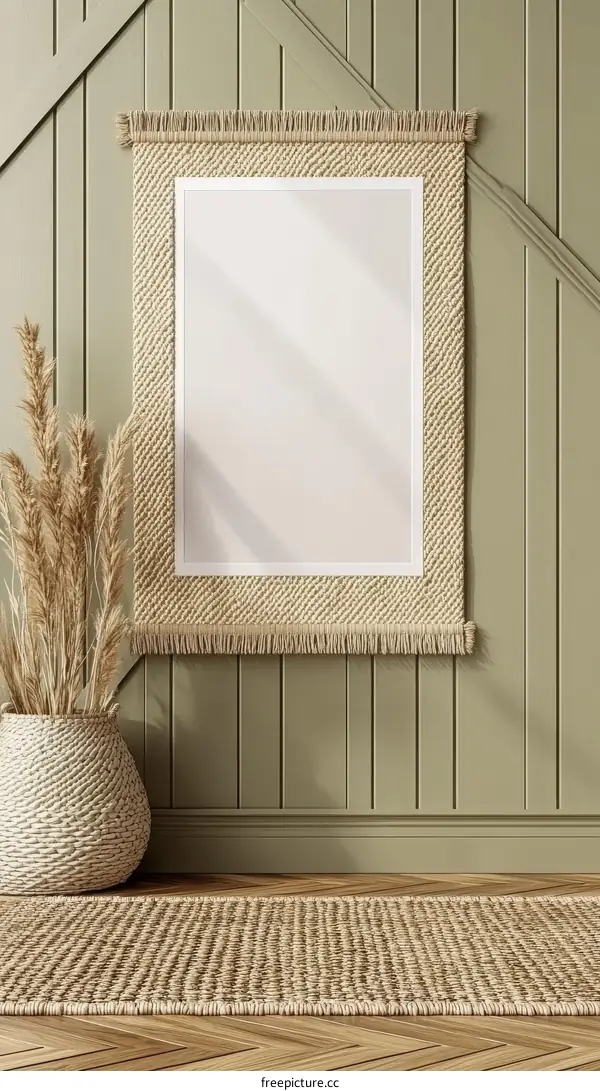 Bohemian Style Wall Decor with Woven Mirror