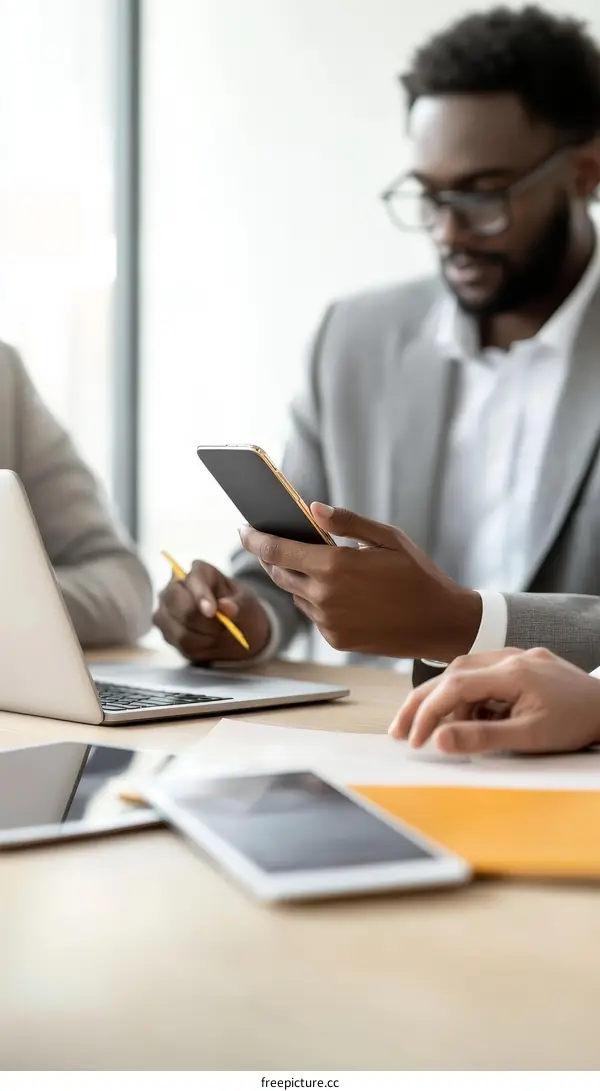 Business Meeting with Mobile Phones