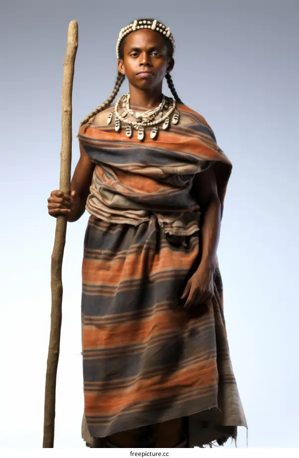 Portrait of a young African man in traditional clothing