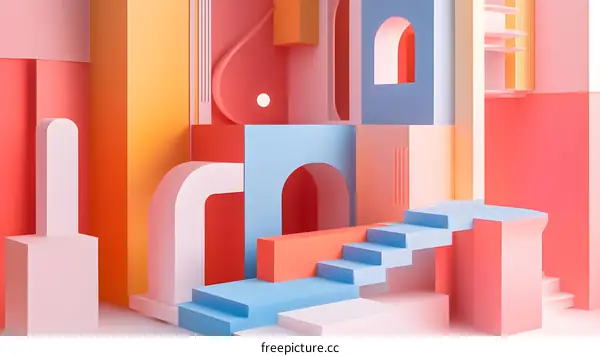 Abstract Colorful Geometric Shapes Background