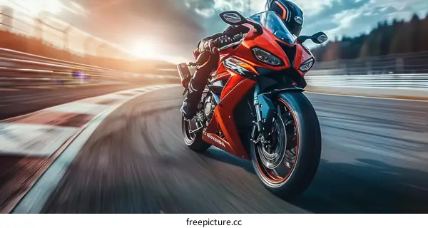 A person riding a motorcycle on a race track