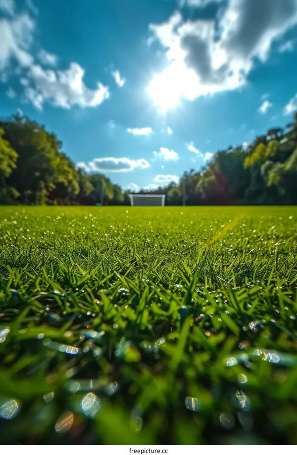 Soccer Goal Frame on Verdant Field