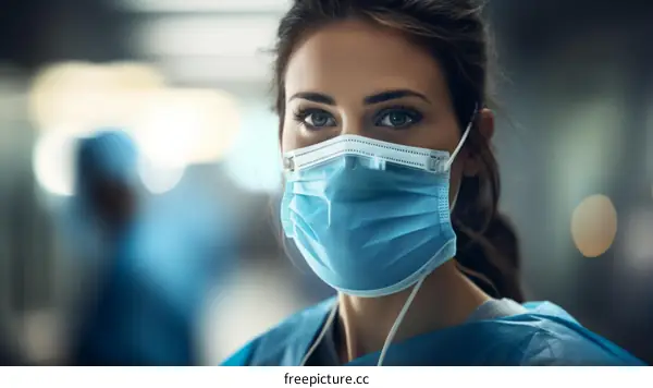 Portrait of a confident female doctor wearing a surgical mask