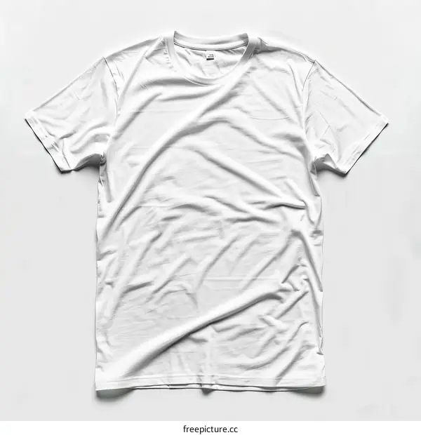 Blank White T-Shirt Mockup on White Background