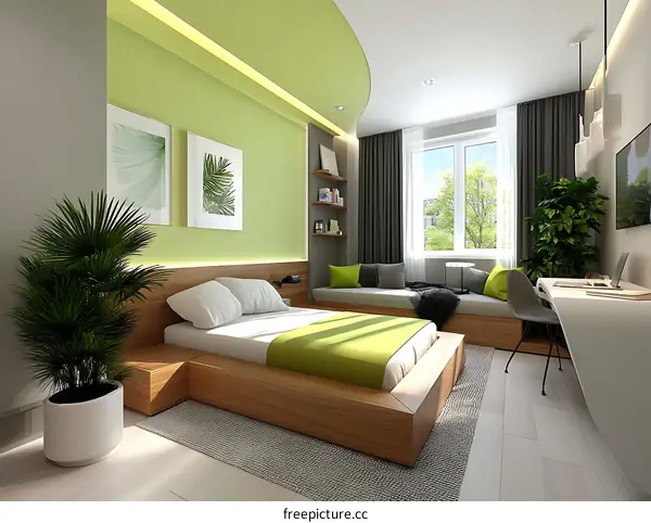 Modern Bedroom Interior Design Illustration