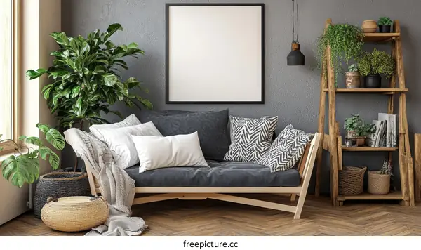 Modern Living Room Interior Design with Plants